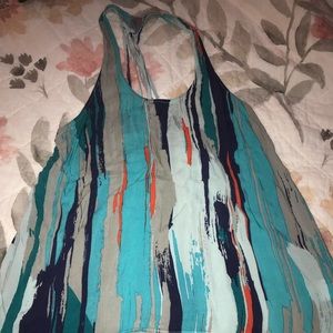 Multi-color tank top with cute design on back